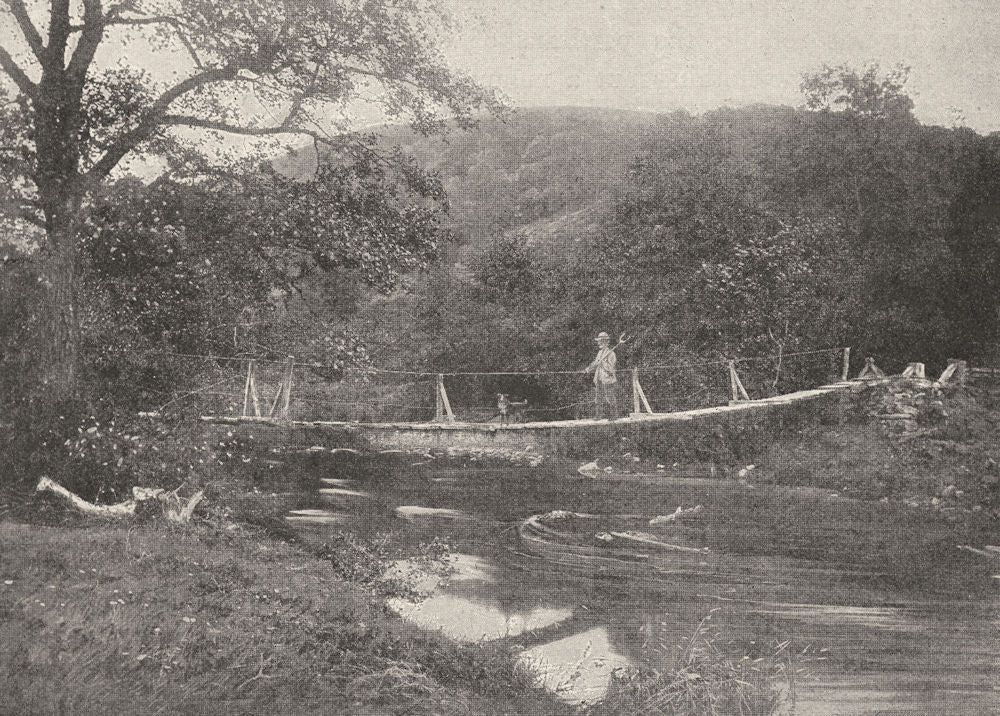 WALES. The Shaky bridge, Llandrindod 1901 old antique vintage print picture
